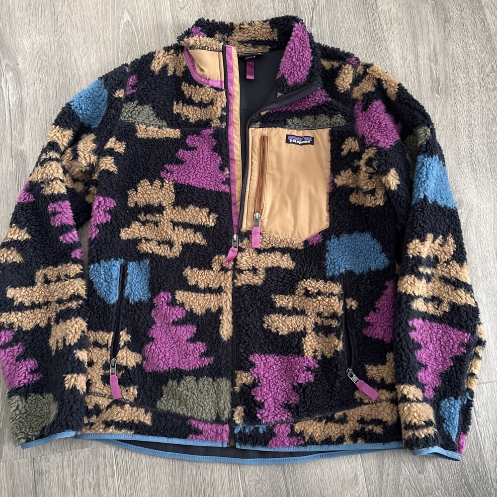 Patagonia Classic Retro X Jacket Womens L Fungiis Mushrooms fleece